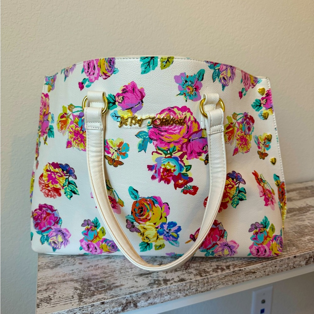 Betsey Johnson Floral Rose Tote Bag